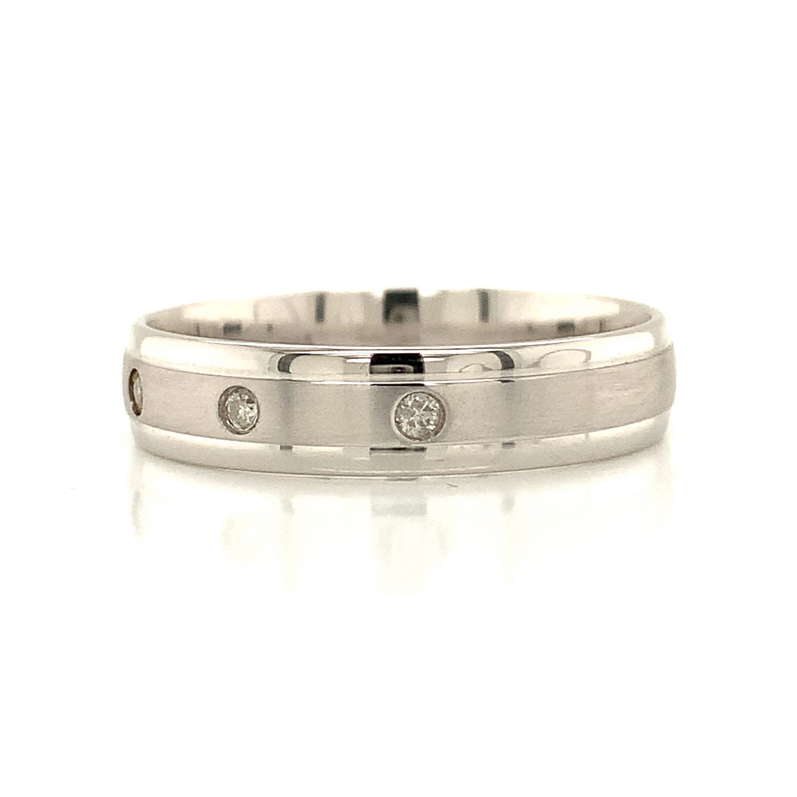Ladies White Gold Diamond Set Band