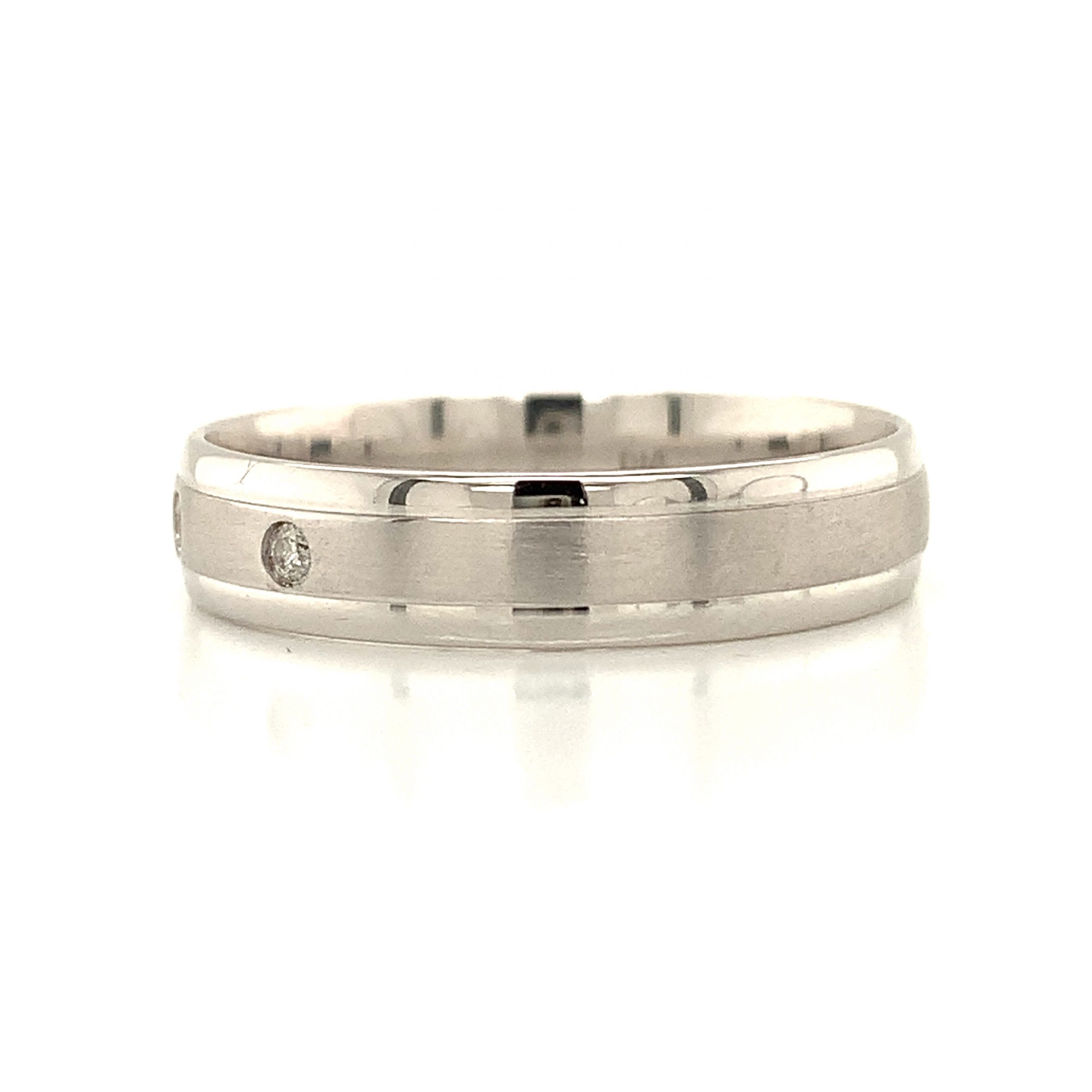 Ladies White Gold Diamond Set Band