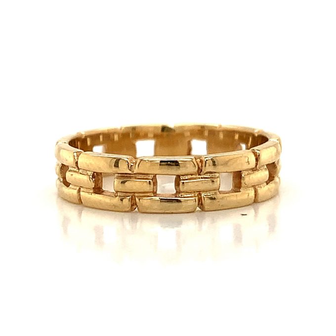 Ladies Chain Design Gold Band