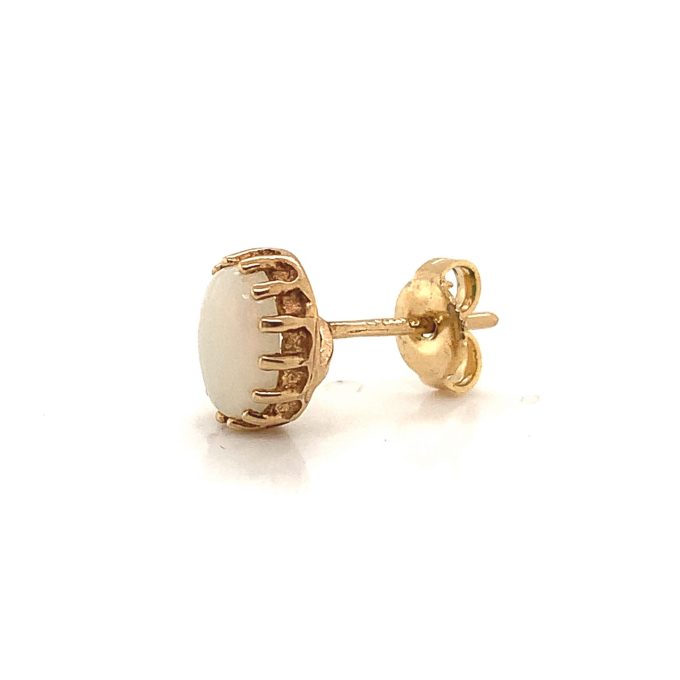 Opal and Gold Stud Earrings