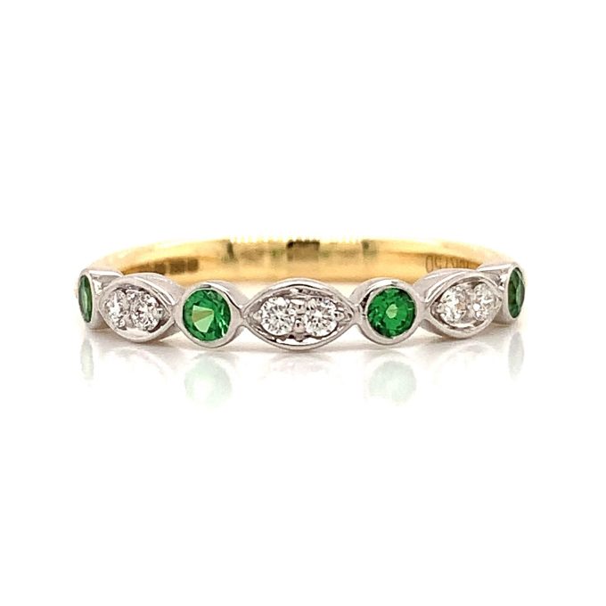 Tsavorite and Diamond Eternity Ring