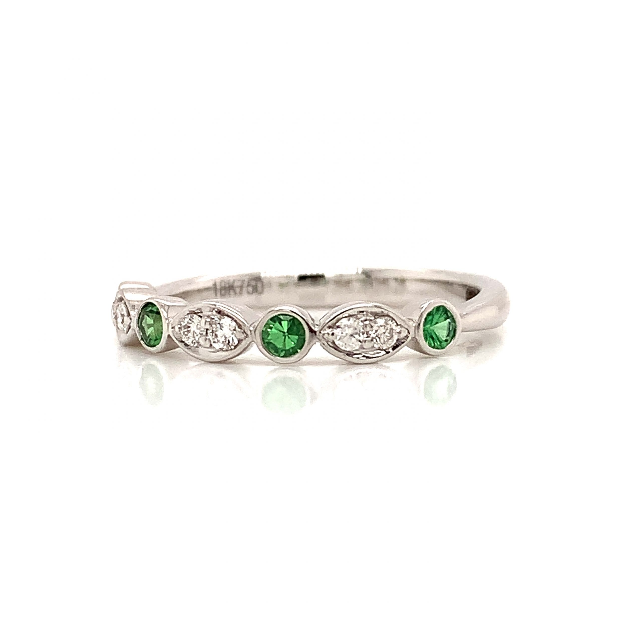 Tsavorite and Diamond Eternity Ring
