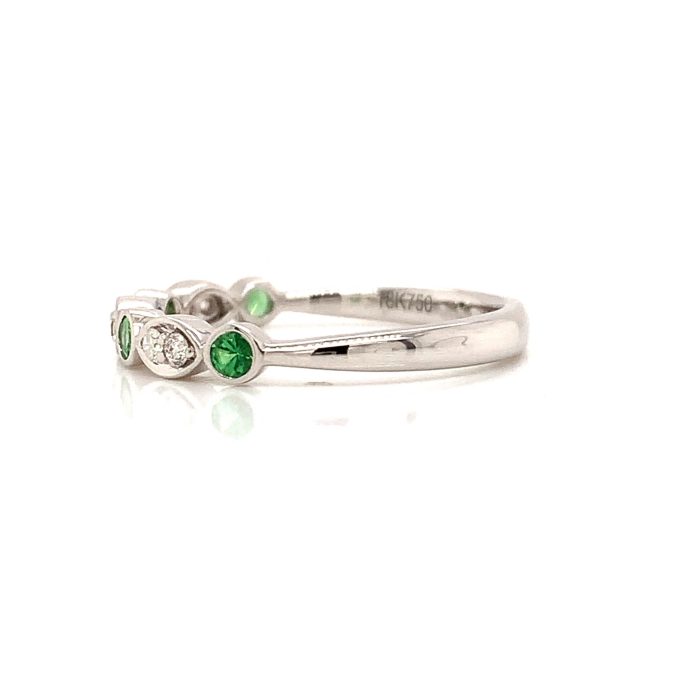 Tsavorite and Diamond Eternity Ring