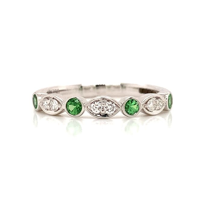 Tsavorite and Diamond Eternity Ring