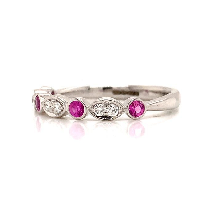 Pink Sapphire and Diamond Eternity Ring