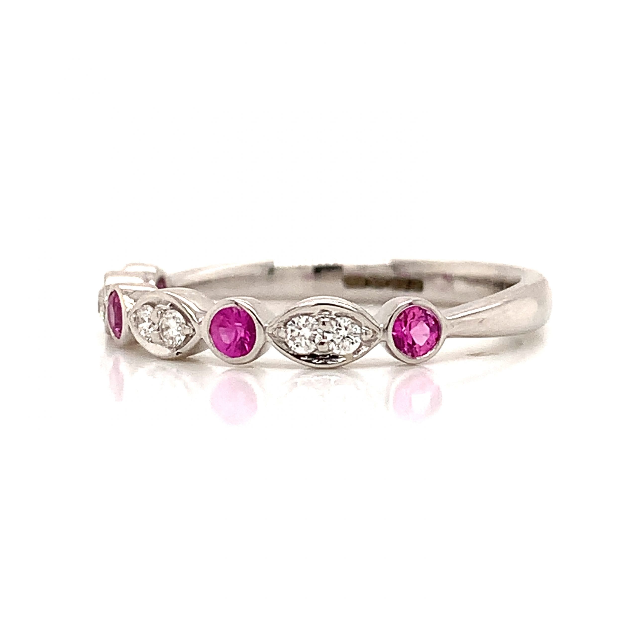 Pink Sapphire and Diamond Eternity Ring