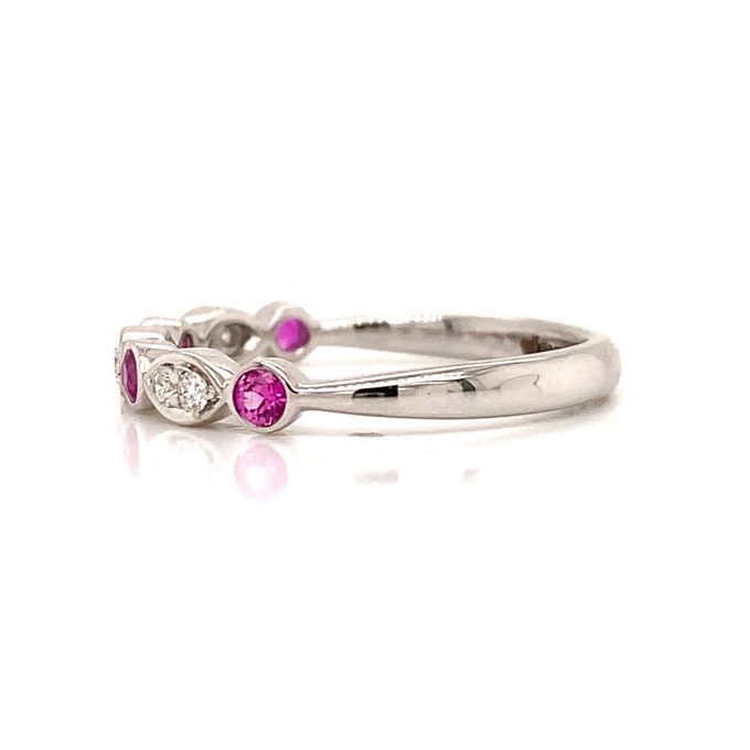 Pink Sapphire and Diamond Eternity Ring