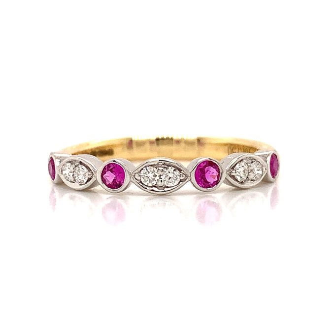 Pink Sapphire and Diamond Eternity Ring