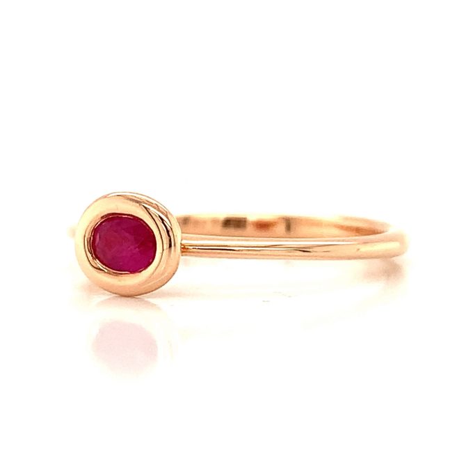 Rose Gold Ruby Solitaire Ring