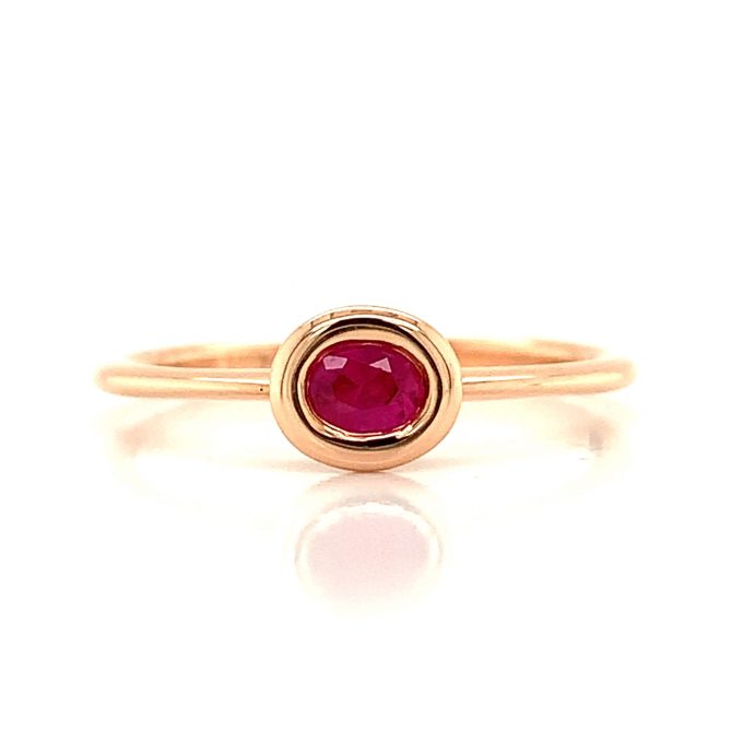Rose Gold Ruby Solitaire Ring