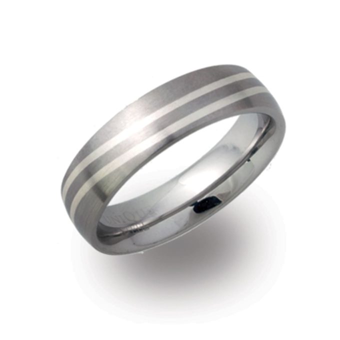 Unique Stainless Steel and Silver Ring