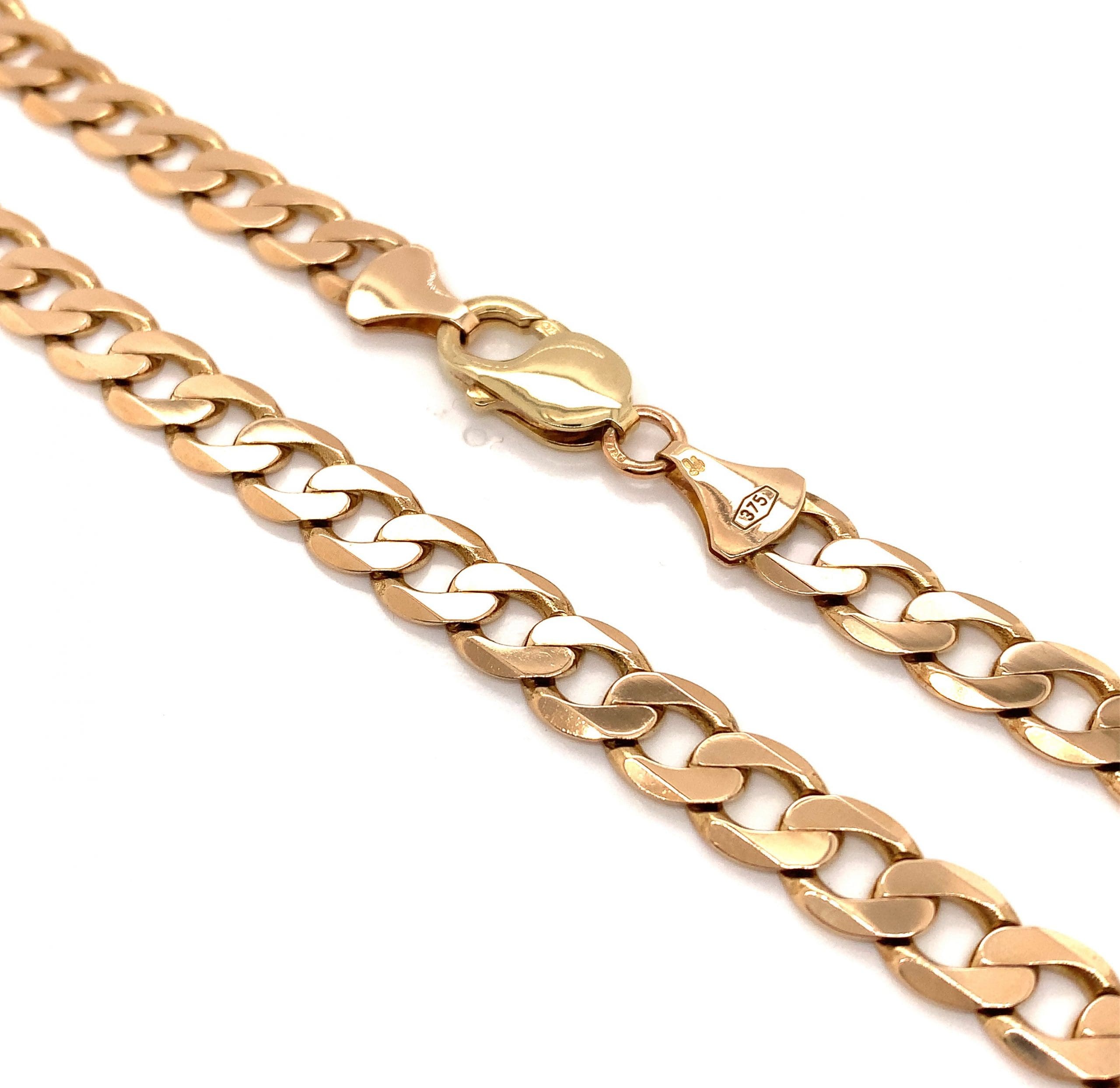 8.5mm Yellow Gold Curb Link Chain