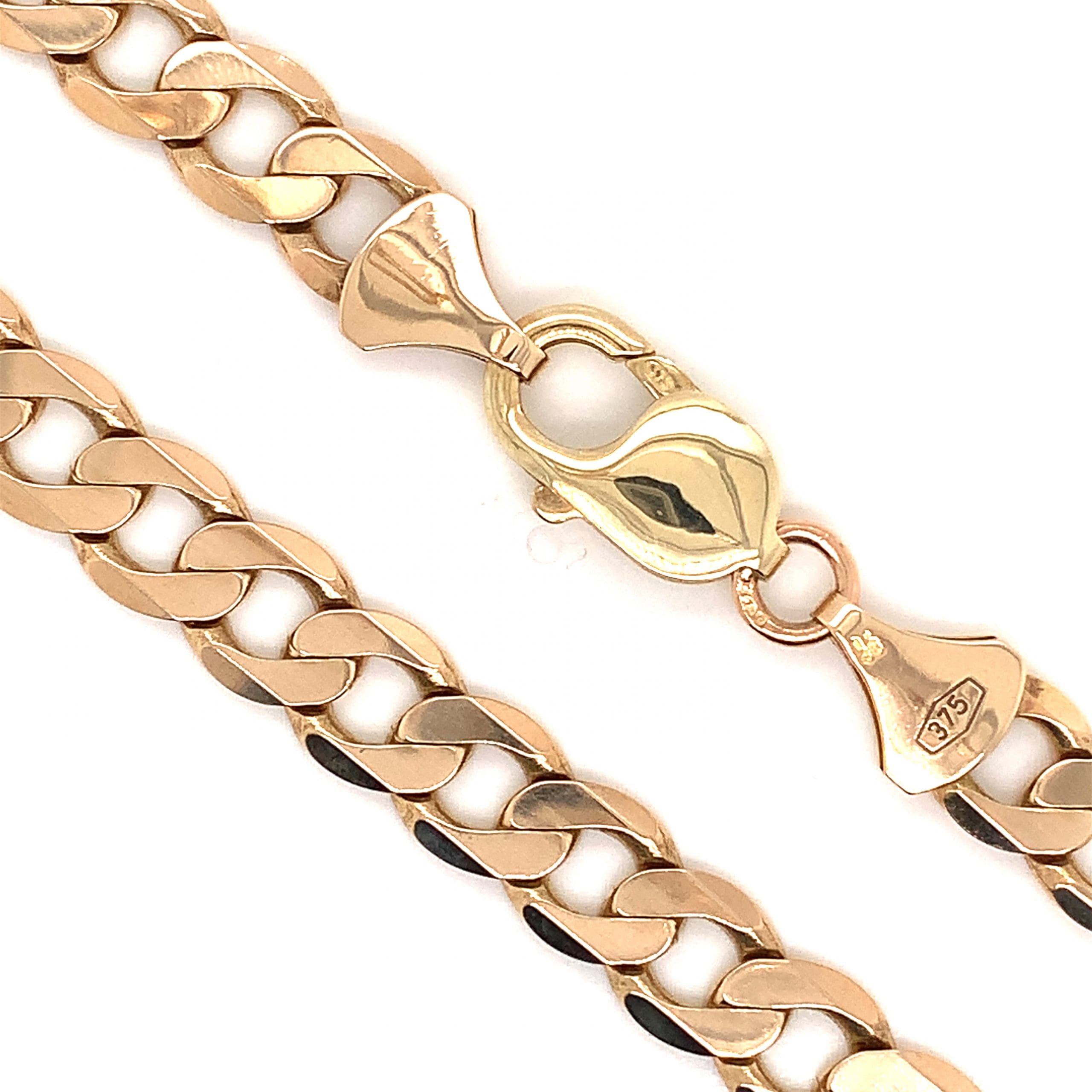 8.5mm Yellow Gold Curb Link Chain