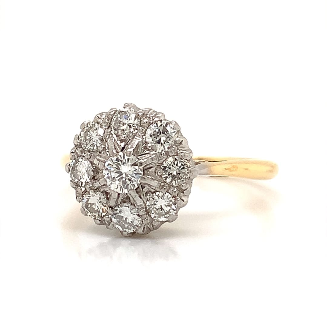 Vintage Diamond Daisy Cluster Ring