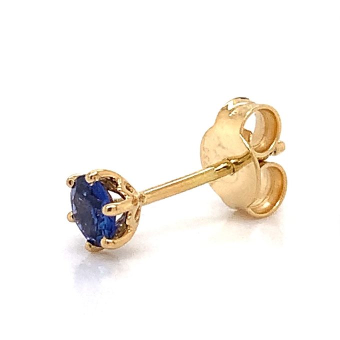 Yellow Gold Sapphire Stud Earrings