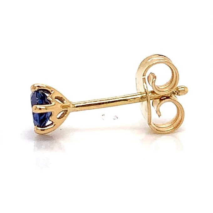 Yellow Gold Sapphire Stud Earrings