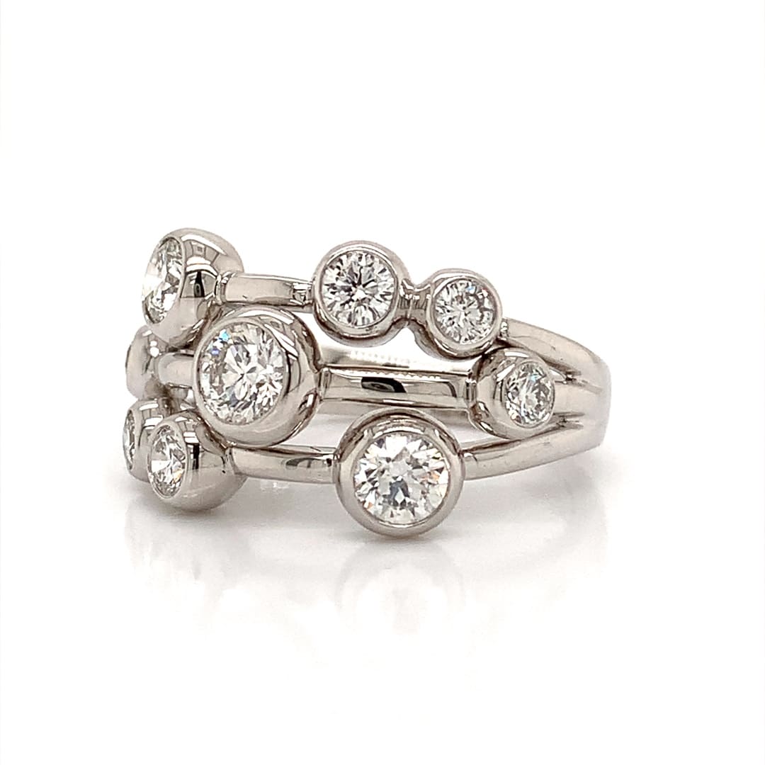 Platinum Diamond Bubble Ring