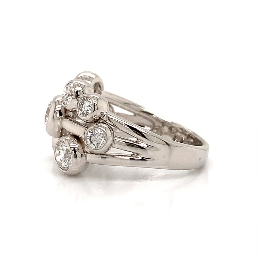 Platinum Diamond Bubble Ring