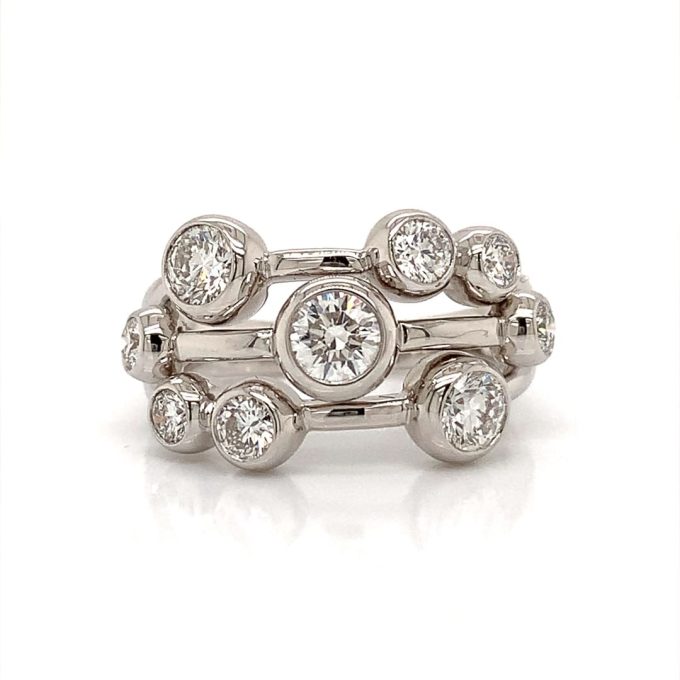Platinum Diamond Bubble Ring