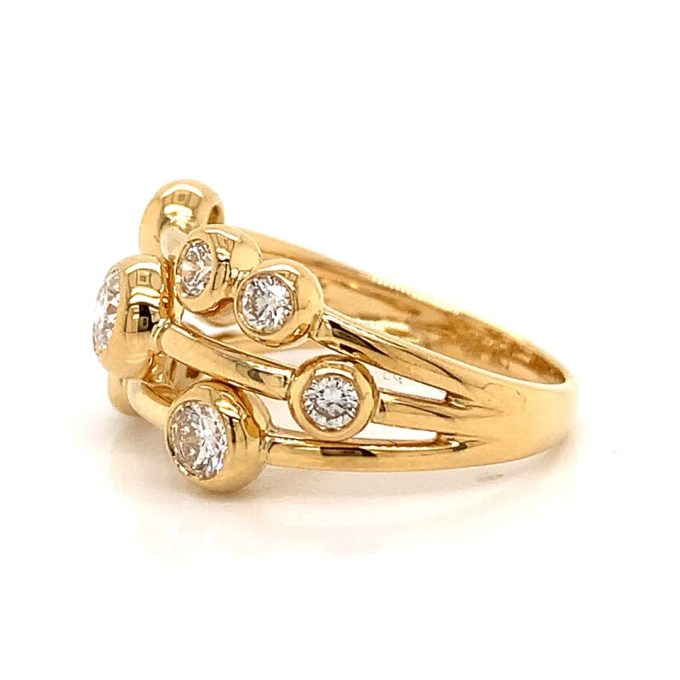 18ct Gold Diamond Bubble Ring