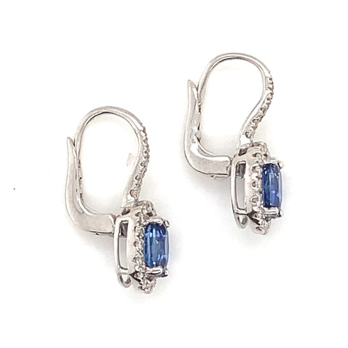 Blue Sapphire & Diamond Drop Earrings
