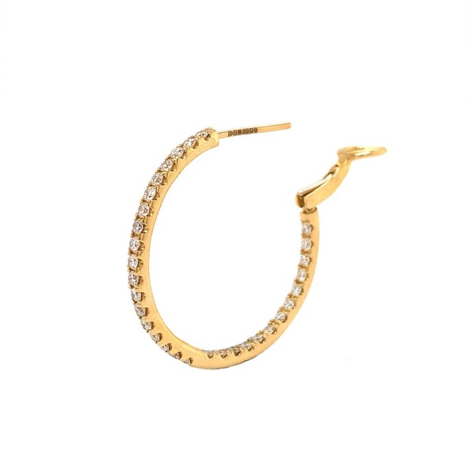 Yellow Gold Diamond Hoop Earrings