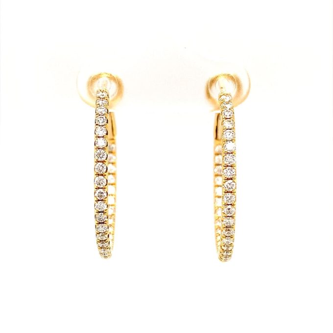 Yellow Gold Diamond Hoop Earrings