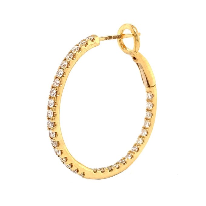 Yellow Gold Diamond Hoop Earrings