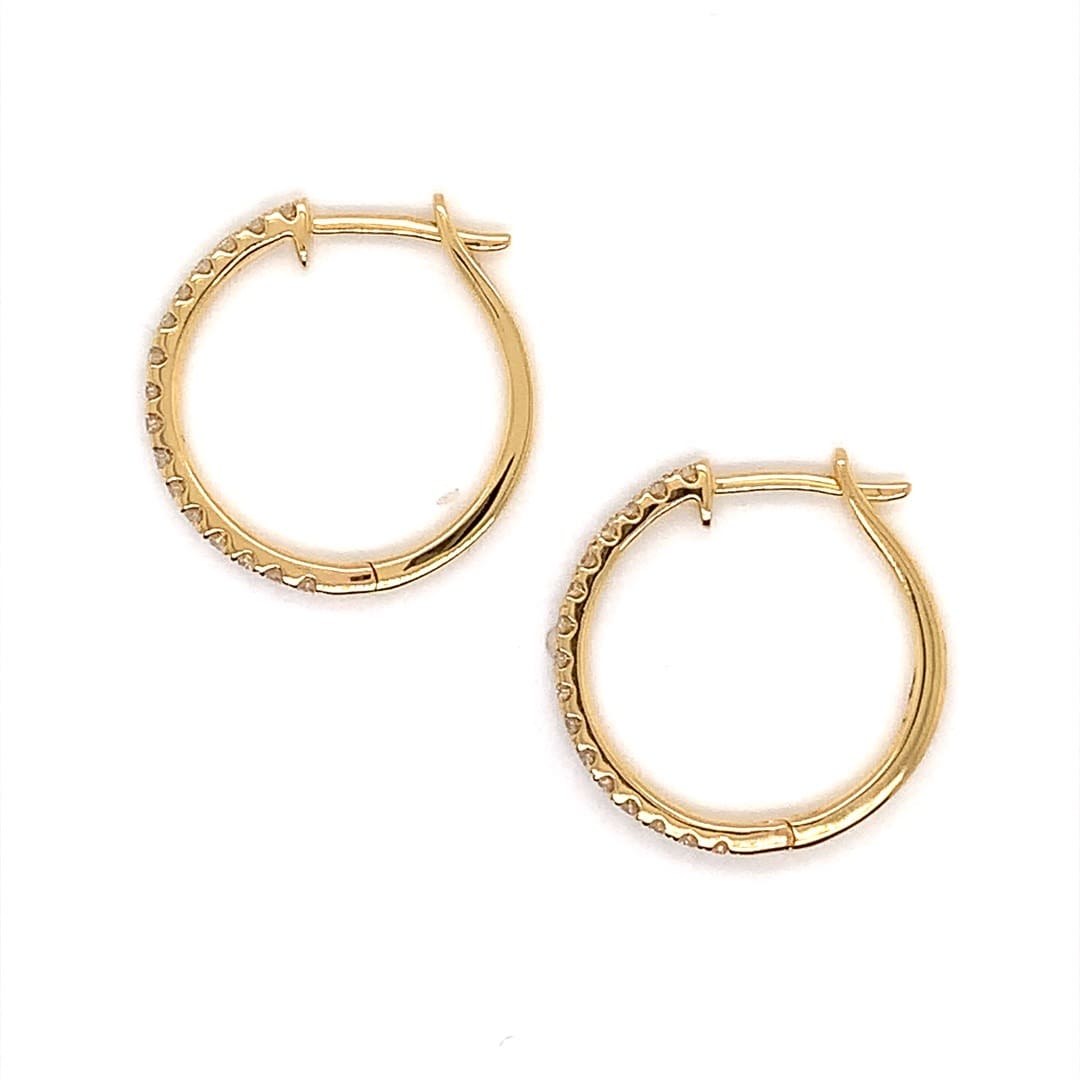 Yellow Gold Diamond Hoop Earrings