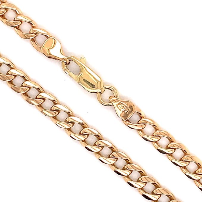 22 Inch Yellow Gold Curb Link Chain