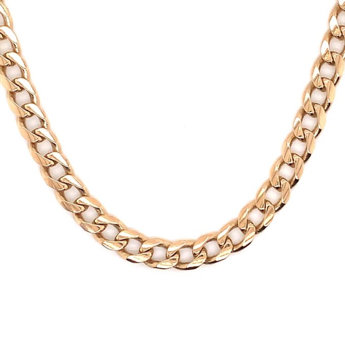 22 Inch Yellow Gold Curb Link Chain
