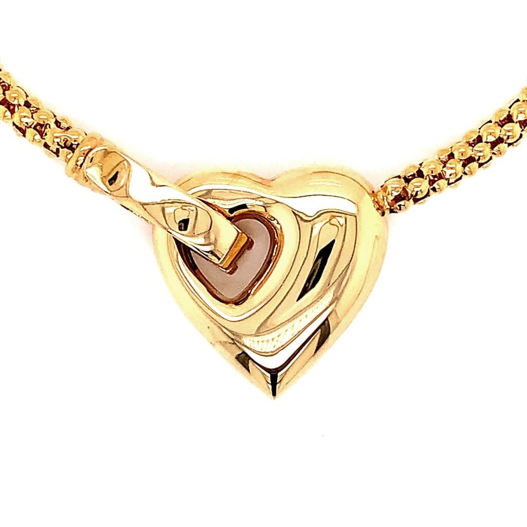 Yellow Gold Heart Clasp Necklace