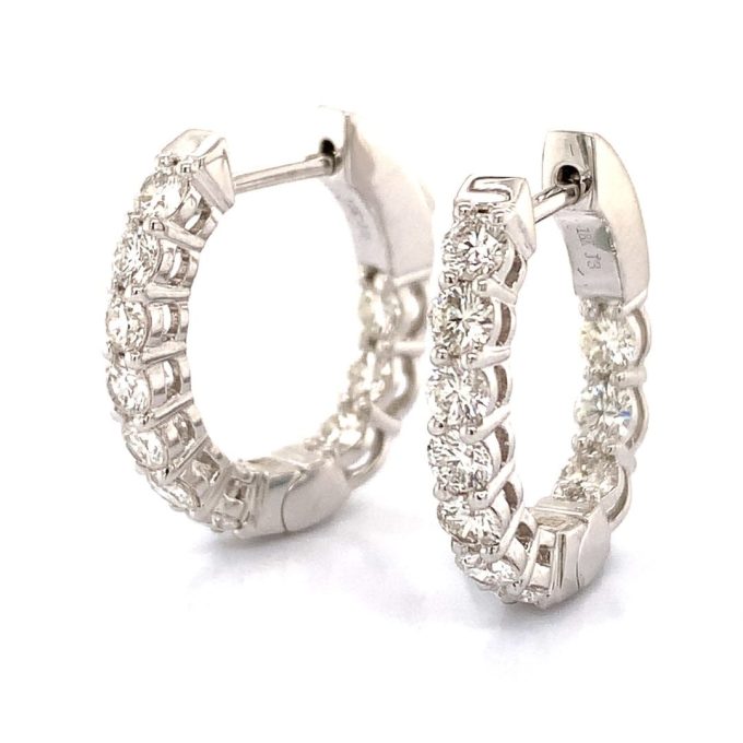 1.65ct Diamond Hoop Earrings