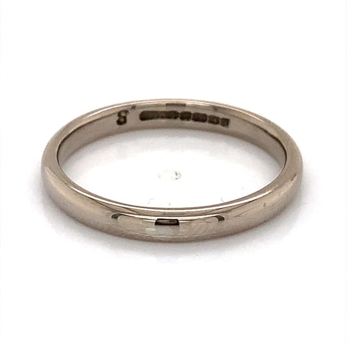White Gold Court Shape Band 3mm