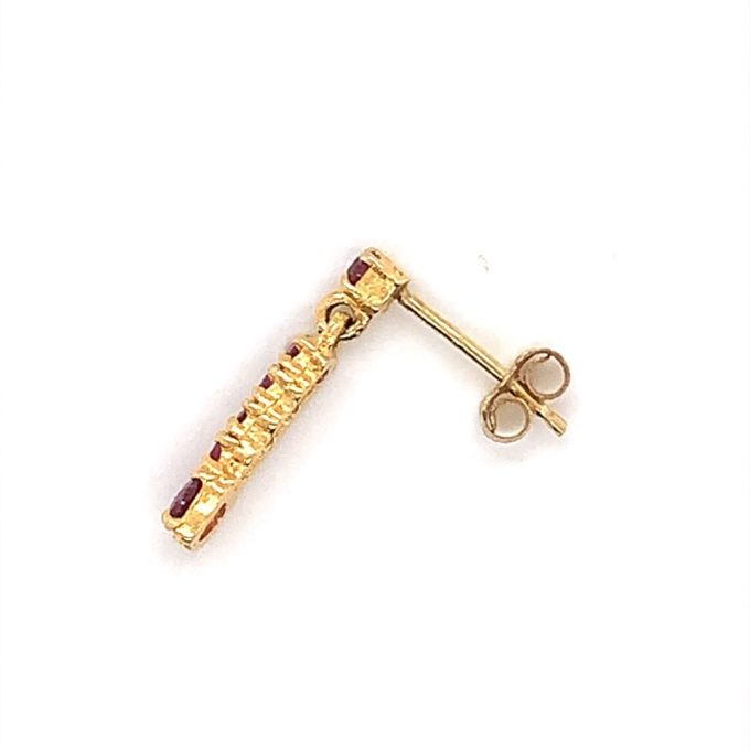Ruby and Gold Drop Earrings