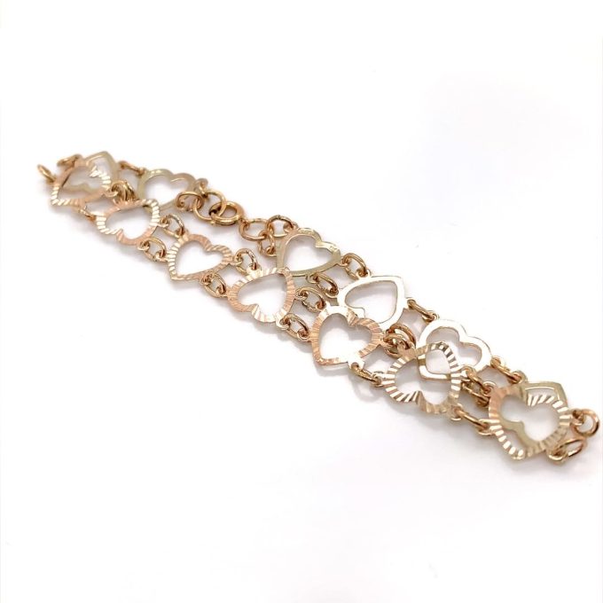 Gold Heart Link Bracelet
