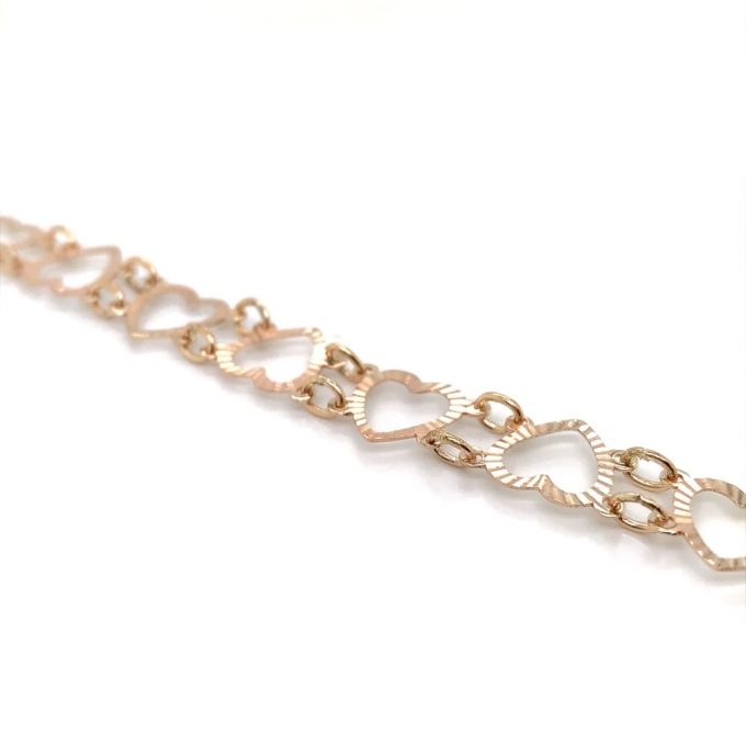 Gold Heart Link Bracelet