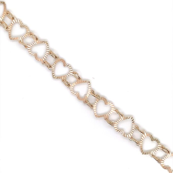 Gold Heart Link Bracelet