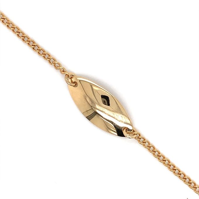 Gold ID Curb Link Childs Bracelet