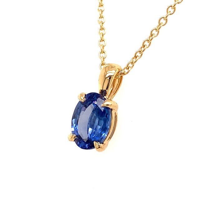 Blue Sapphire Solitaire Necklace