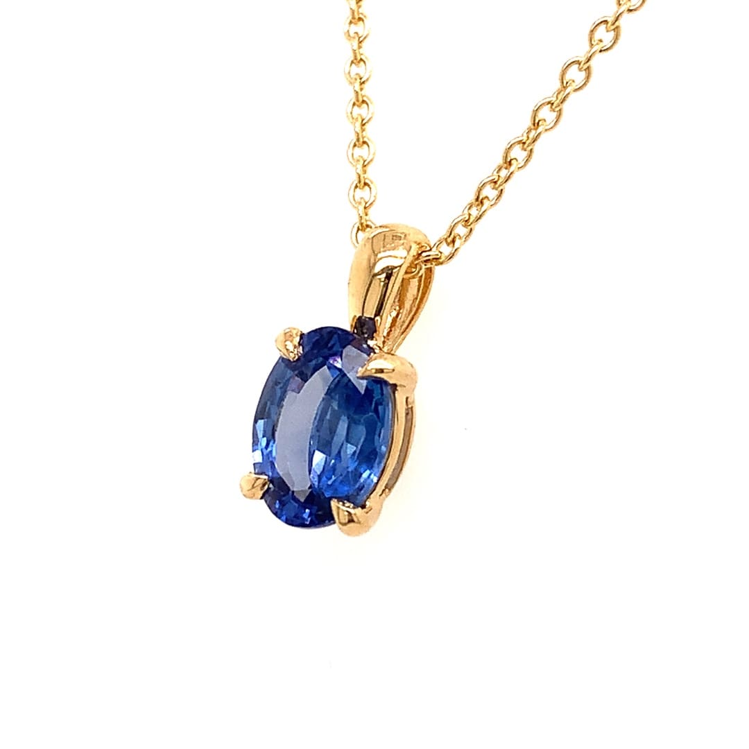 Blue Sapphire Solitaire Necklace