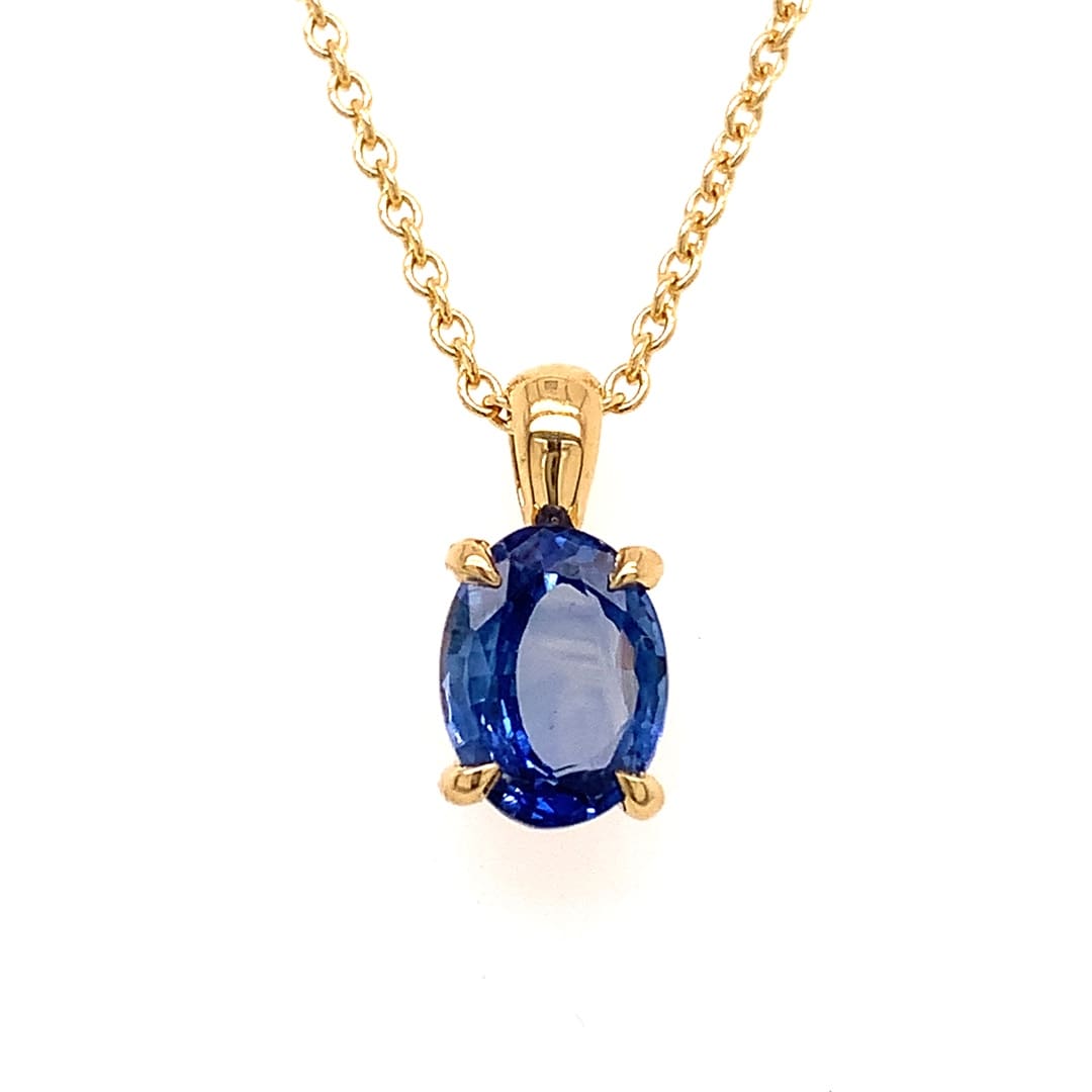 Blue Sapphire Solitaire Necklace