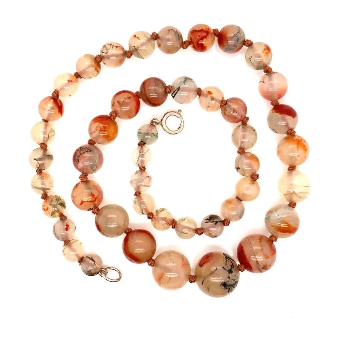 Moss Agate Bead Necklace