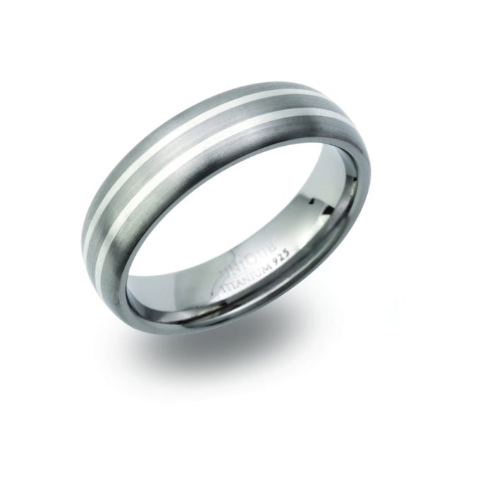 Unique Titanium and Silver Banded Ring
