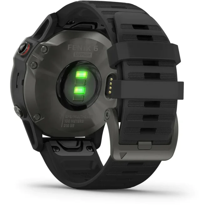 Garmin Fenix 6 Sapphire, 47mm Carbon Grey with Black Band 010-02158-11