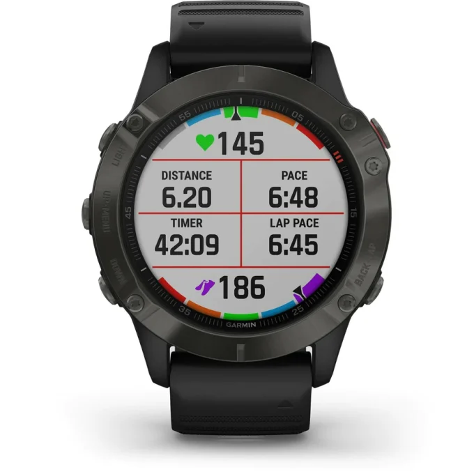 Garmin Fenix 6 Sapphire, 47mm Carbon Grey with Black Band 010-02158-11