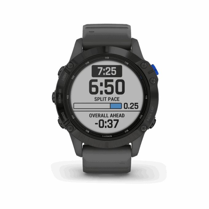 Garmin Fenix 6 Pro Solar, Black with Slate Grey Band 47mm