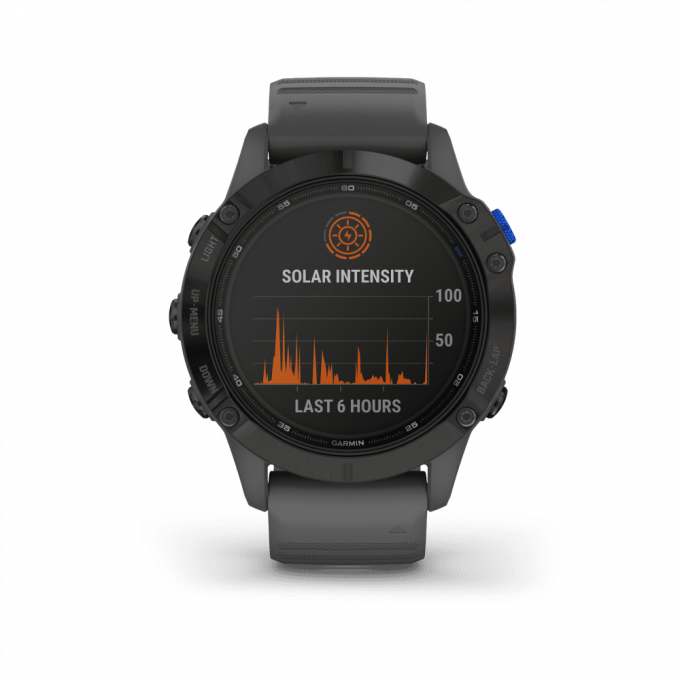 Garmin Fenix 6 Pro Solar, Black with Slate Grey Band 47mm