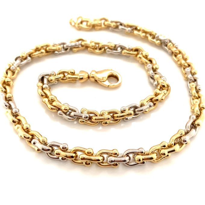 14ct Gold Fancy Link Multi Tone Chain