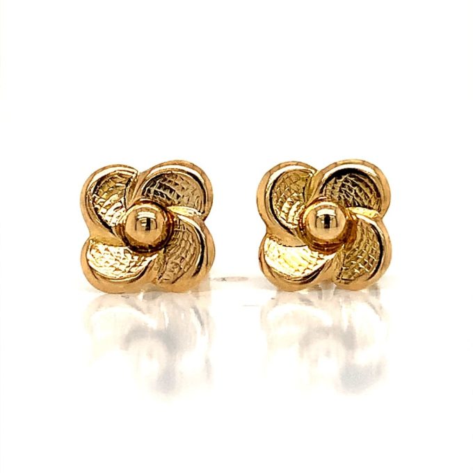 Gold Flower Stud Earrings